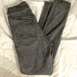 Express high rise grey print stretch jeans